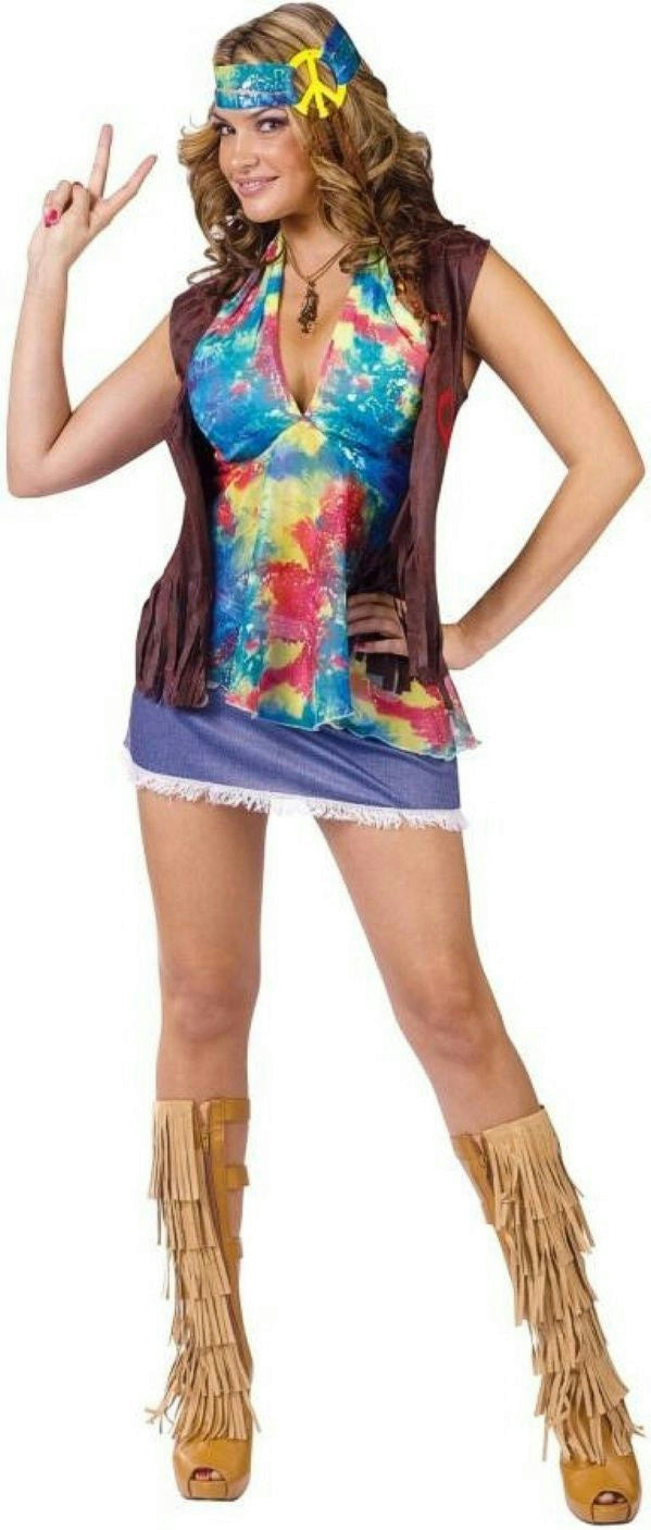 Summer of Love Adult Hippie Sexy 70s Costume S/M