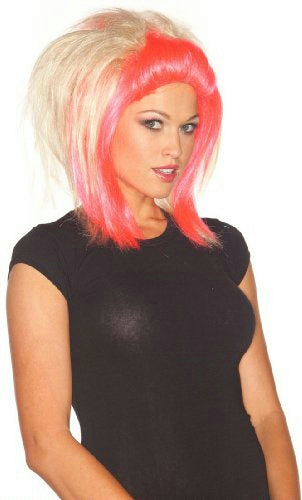 Pink and Blonde Love of Rock Adult Wig