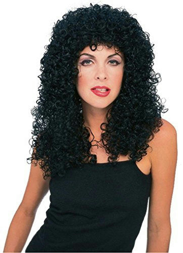 Long Black Curly Deluxe Unisex Wig
