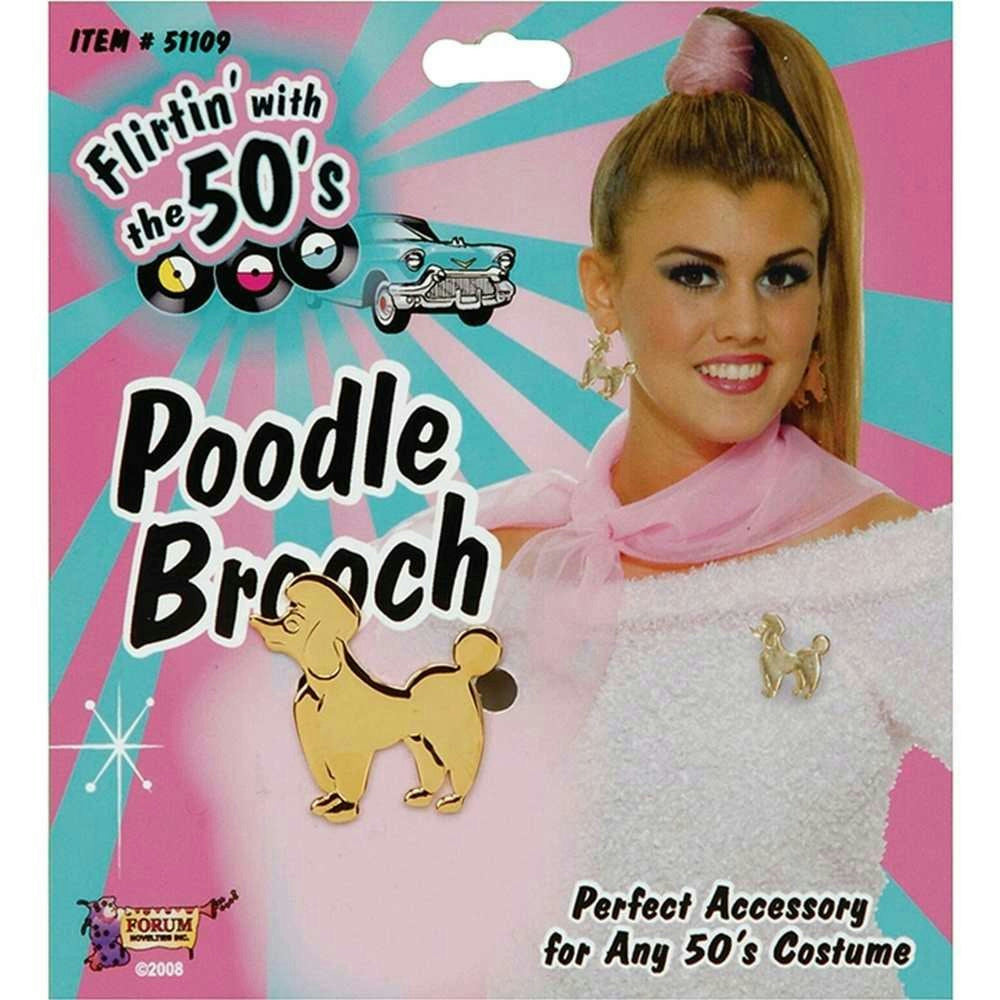 50's Sock Hop Poodle Brooch Fifties Accessory