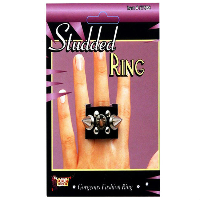 Studded Fashion Ring with Small Spikes