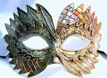 Load image into Gallery viewer, Orange Green Purple Gold Falcon Mardi Gras Eye Festive Party Mask
