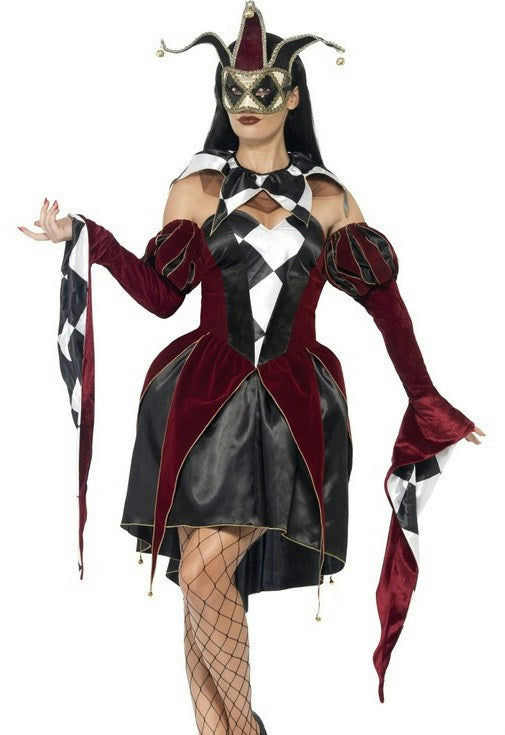 Gothic Venetian Harlequin Female Costume Size Large