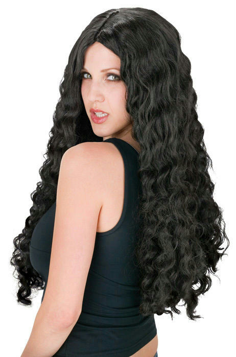 24" Black Long and Luscious Curls Wig
