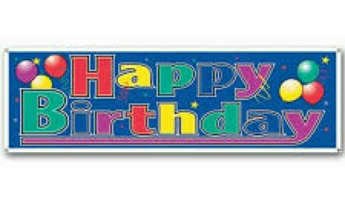 Happy Birthday Decoration Sign Birthday Party Banner. Size: 63" x 21"