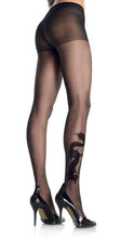 Load image into Gallery viewer, Sheer Pantyhose with Black Dragon Tattoo Design
