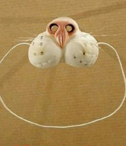 Rubber White Cat Nose on Elastic Band Funny Animal Pet