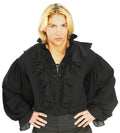 Black Linen Pirate or Renaissance Shirt for Adults Size XL 44-46 chest