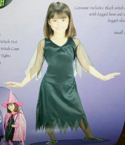 Black Witch Dress Child Costume Size Small 4-6