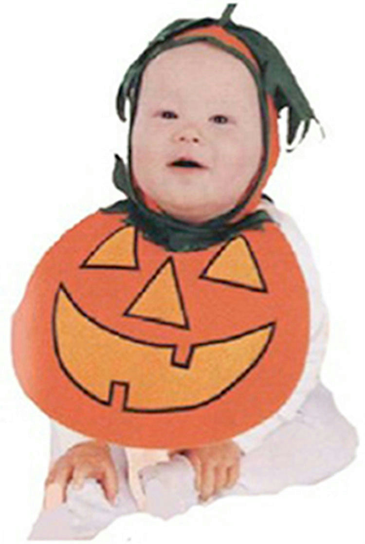 Baby Pumpkin Pie Patch Bonnet and Bib Costume 0-9 months