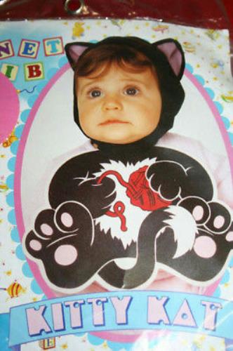 Kitty Cat Bonnet and Bib Baby Girl Costume 0-9 months