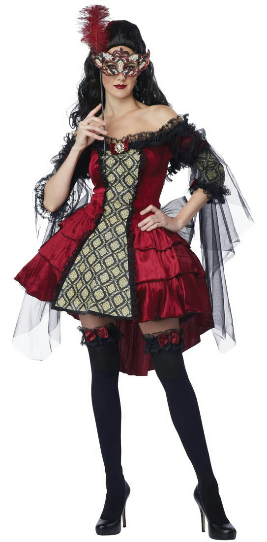 Womens Eye Candy Mysterious Masquerade Wicked Queen Adult Costume XS 4-6