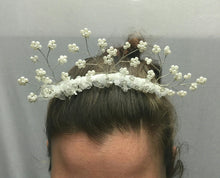 Load image into Gallery viewer, White Wedding Princess Flower Girl Comb Hair Accessory with Flowers
