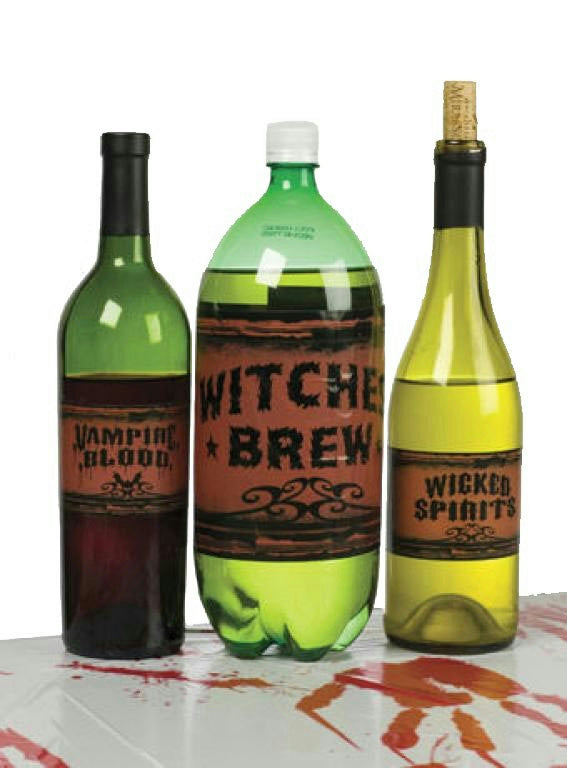 2 Liter Soda Bottle Halloween Party Decoration Coke Name Labels