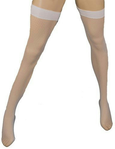 Elegant Moments White Fishnet Thigh Hi Highs