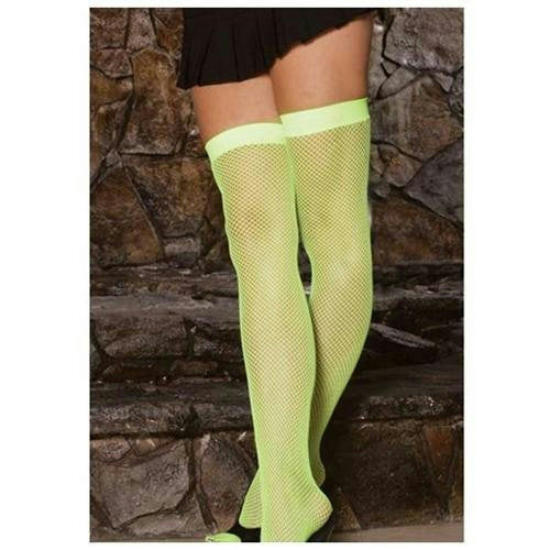 Elegant Moments Neon Green Fishnet Thigh Hi Highs