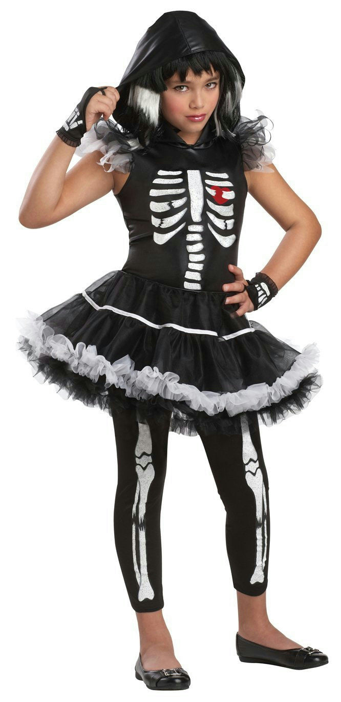 Girls California Costume Skela-Rina Skeleton Ballerina Child Costume Large 10-12