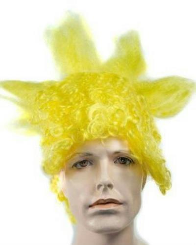 Lacey Yellow Economy Bart Simpson Curly Spiky Costume Wig