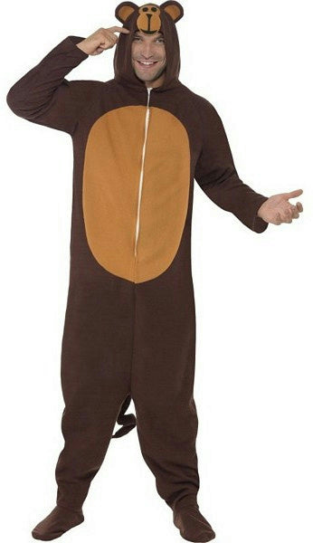 Monkey Adult Deluxe Costume With Hood Size Medium