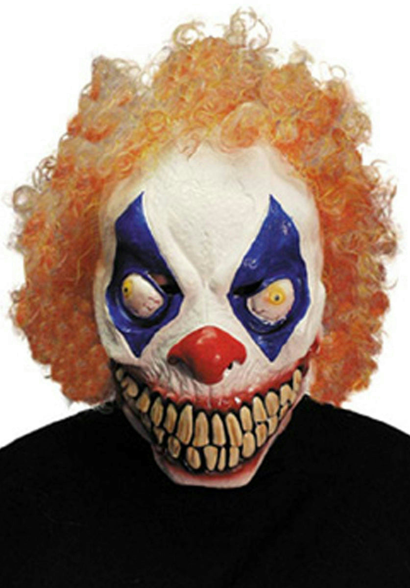 Evil Clown Adult 3/4 Mask with Hair