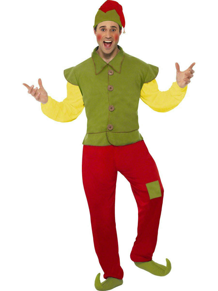Smiffy's Cool Yule Christmas Elf Mens Costume Adult Size Large