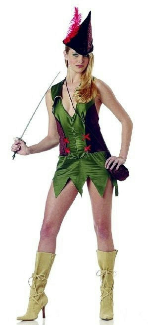 California Costume Sexy Forest Bandit Robin Hood Mistress Costume Size Small