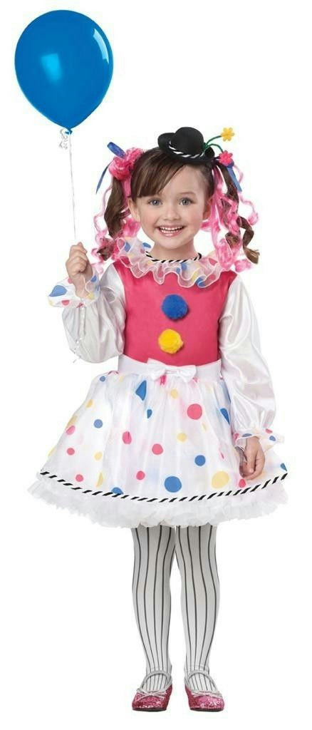 Cutsie Clown Toddler Girls Costume Size 4-6