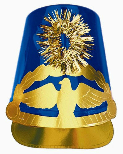 Blue Plastic Drum Major Hat