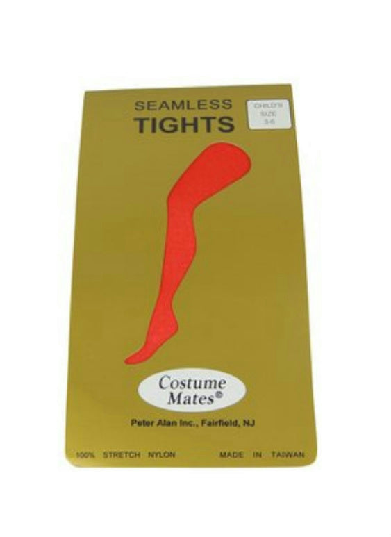 Red Child Seamless Tights Elf Christmas Pantyhose Accessory Size 3-6 Small