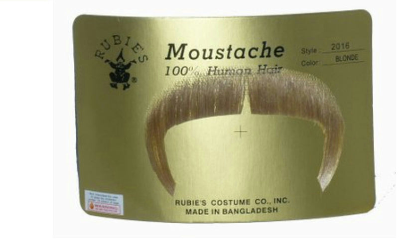 Blonde 100% Human Hair Zapata Fu Manchu Mustache 2016
