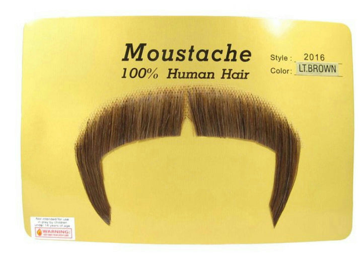 Light Brown 100% Human Hair Zapata Fu Manchu Mustache 2016