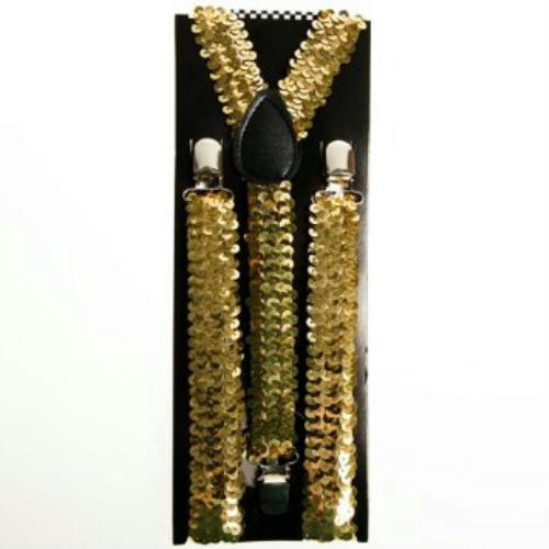 Gold Sequin Suspenders