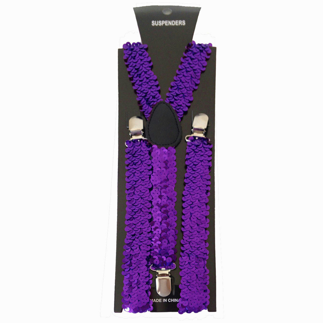 Purple Sequin Suspenders