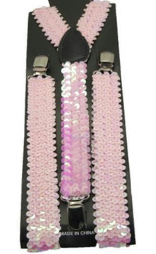 Pink Sequin Suspenders