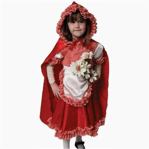 Girls Pretend Red Riding Hood Child Costume Dress-Up Set Large 12-14