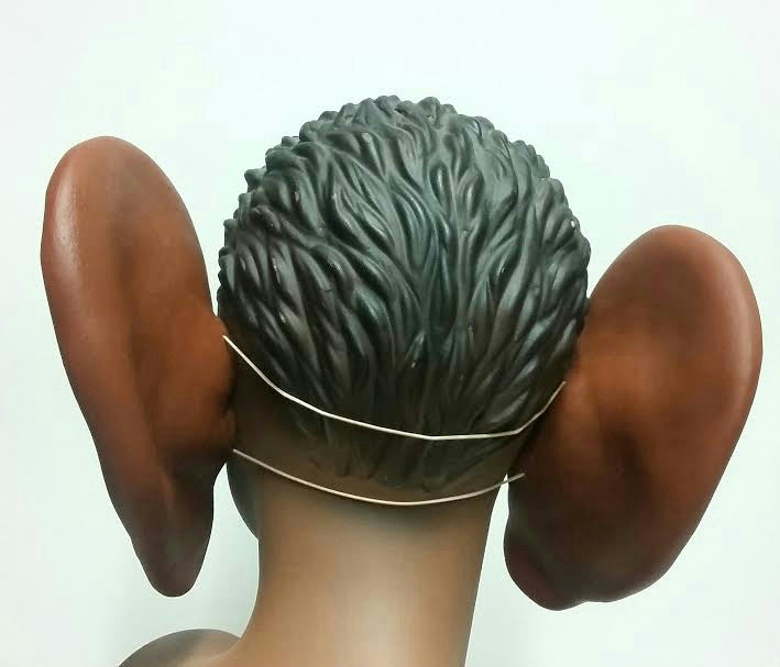 8" Super Jumbo Really Big African Brown Black Soft Vinyl Ears Costume Accessory
