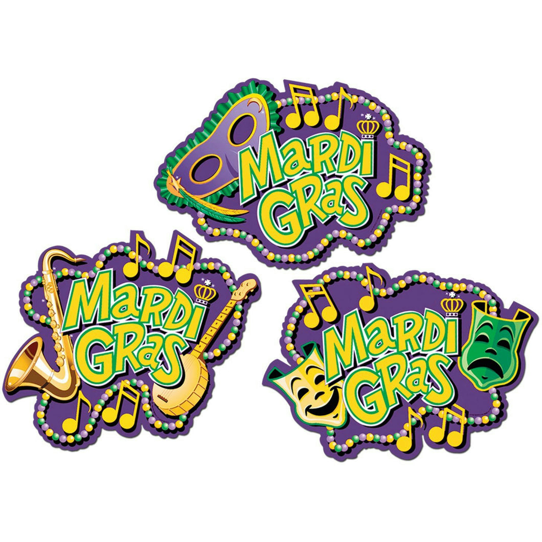 Mardi Gras Colorful Festive Cutouts Party Decorations