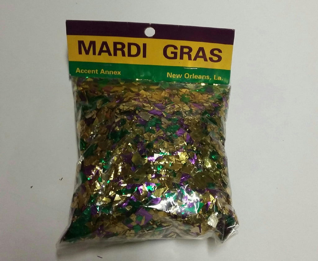 Festive Gold Green Purple Foil Mardi Gras Confetti