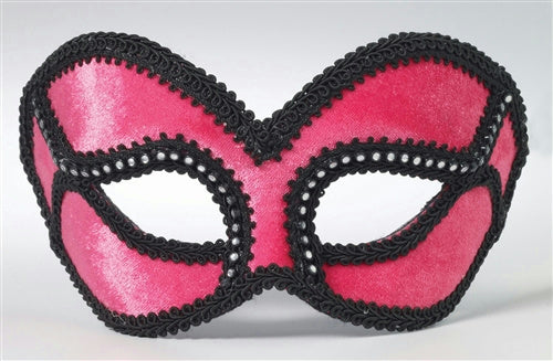 Forum Women's Pink And Black Venetian Carnival Mask With Rhinestones 69399