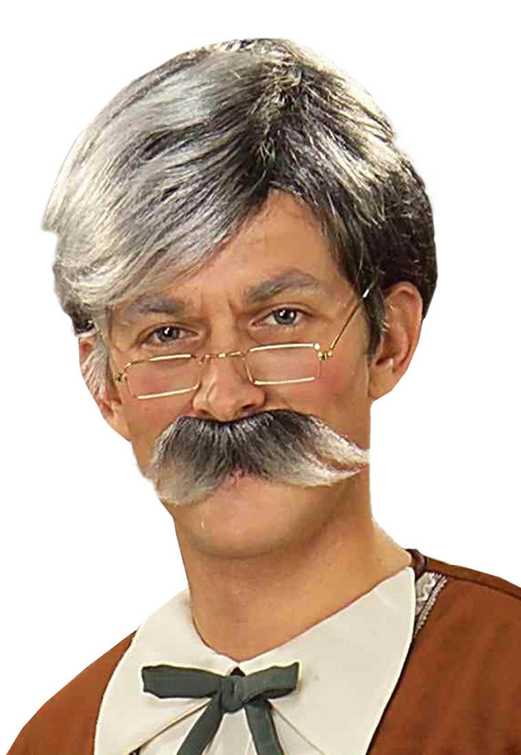Gepetto Gray Wig and Mustache Set