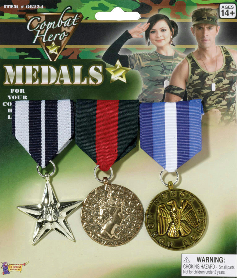 Combat Hero Military Medals Costume Accessory