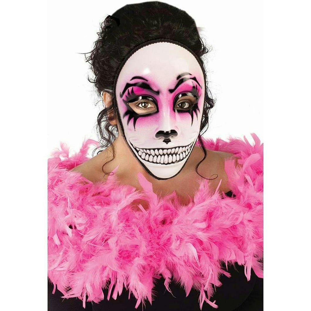 Women's Day of the Dead Pink Masquerade Venetian Skull Face Mask