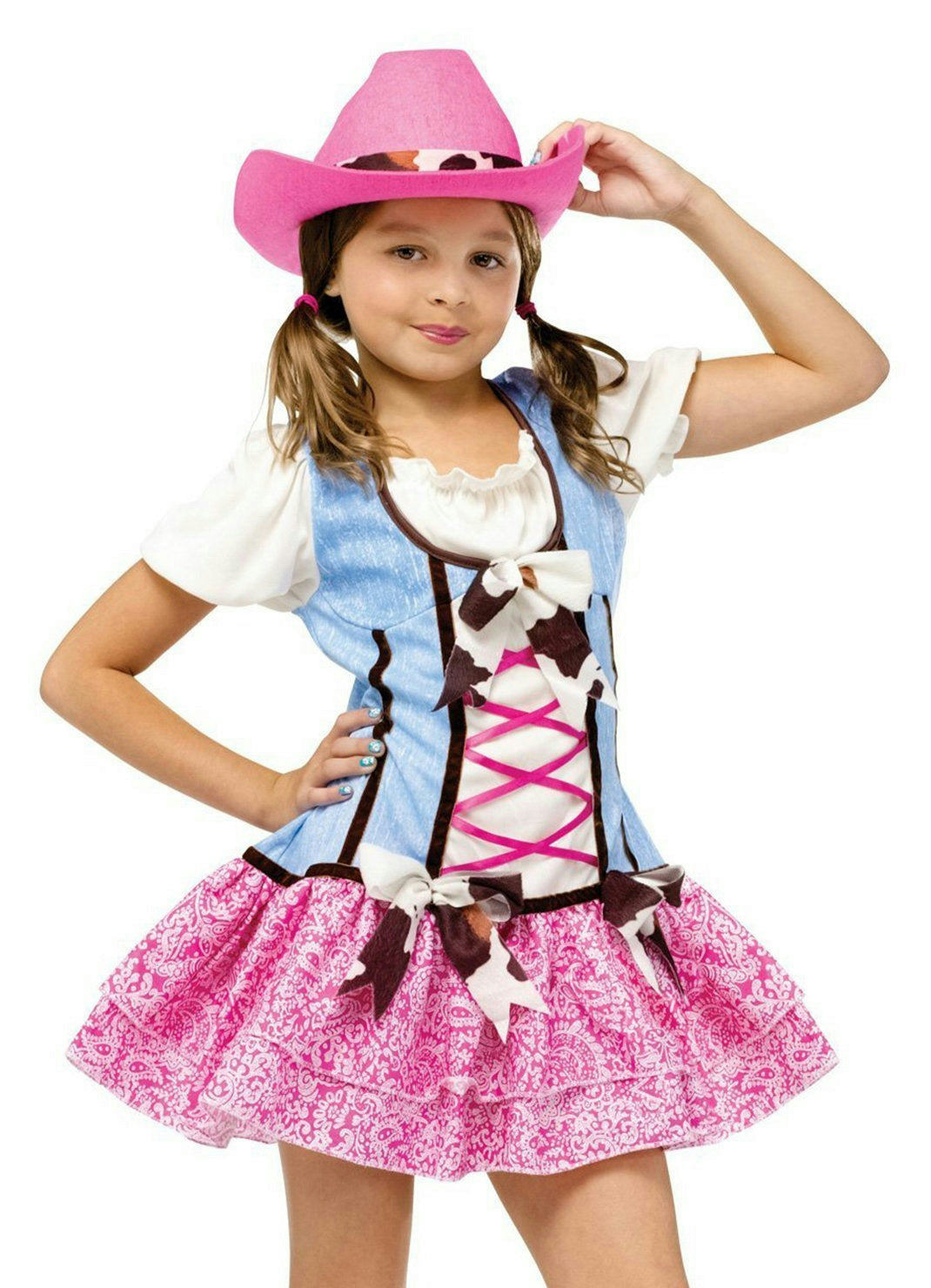 Fun World Rodeo Sweetie Girls Pink Cowgirl Costume Child Large 12-14