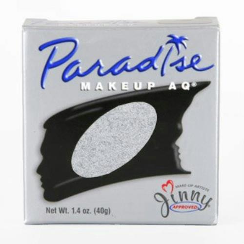 Silver Mehron Paradise Professional Cake Makeup Face Paint AQ 1.4oz