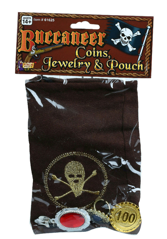 Buccaneer Coins Jewelry and Pouch Pirate Costume Accessory