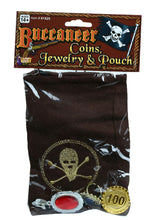 Load image into Gallery viewer, Buccaneer Coins Jewelry and Pouch Pirate Costume Accessory
