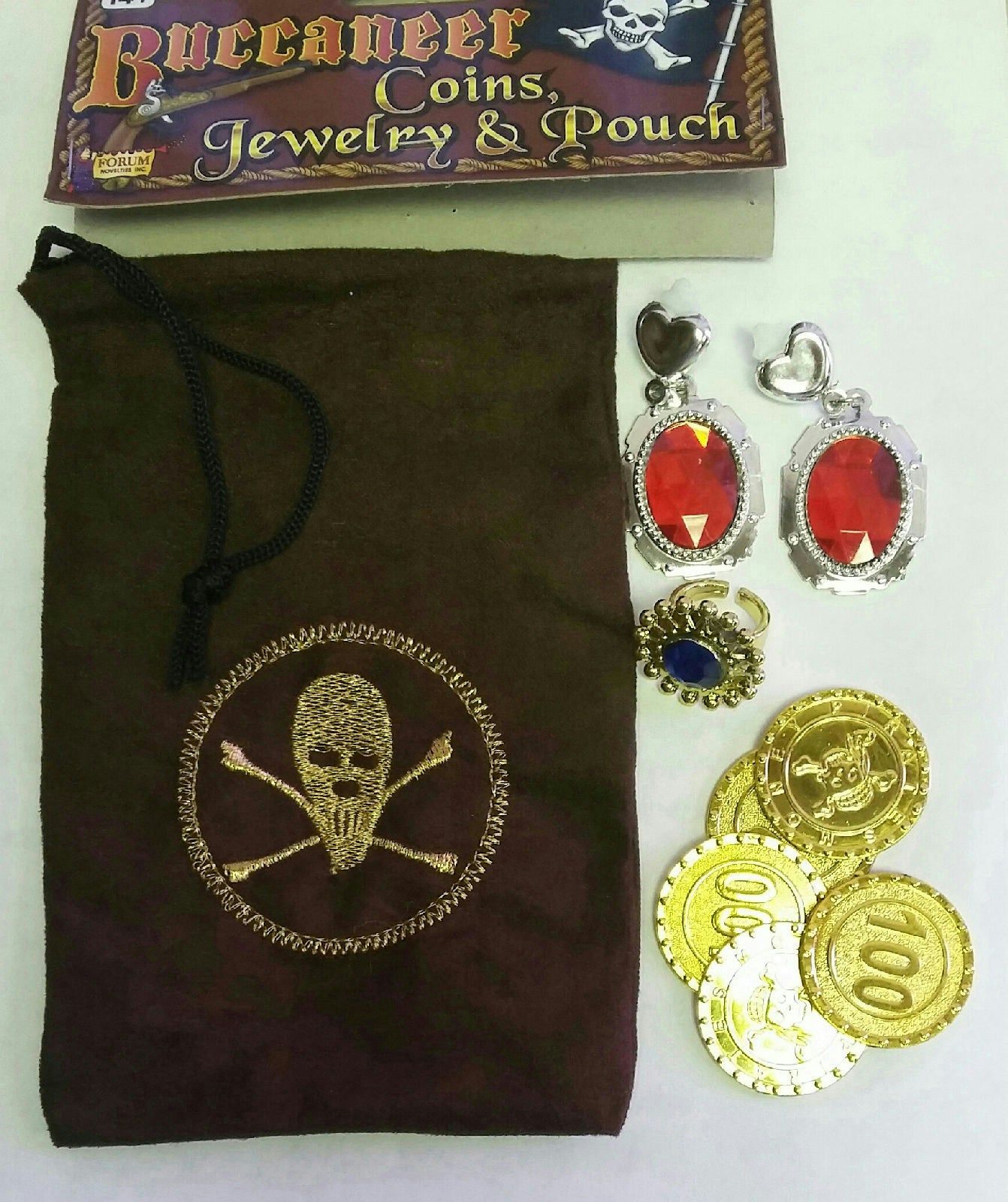 Buccaneer Coins Jewelry and Pouch Pirate Costume Accessory