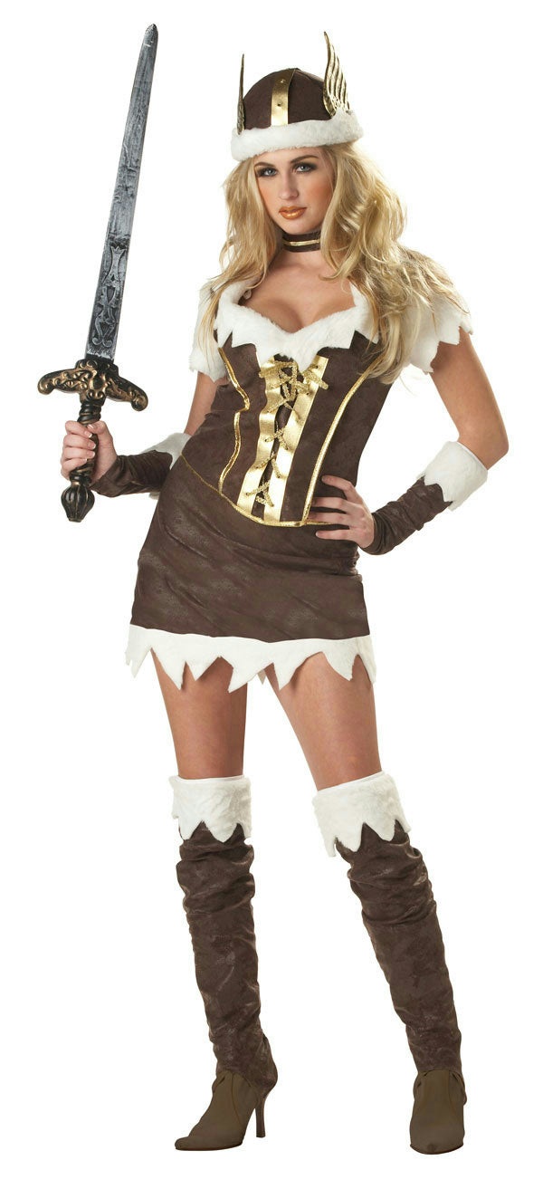 California Costume Sexy Viking Vixen Adult Costume Warrior Size Small 6-8