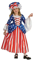 Rubie's Girl's Betsy Ross Deluxe Child Costume Dress and Hat Size Small 4-6
