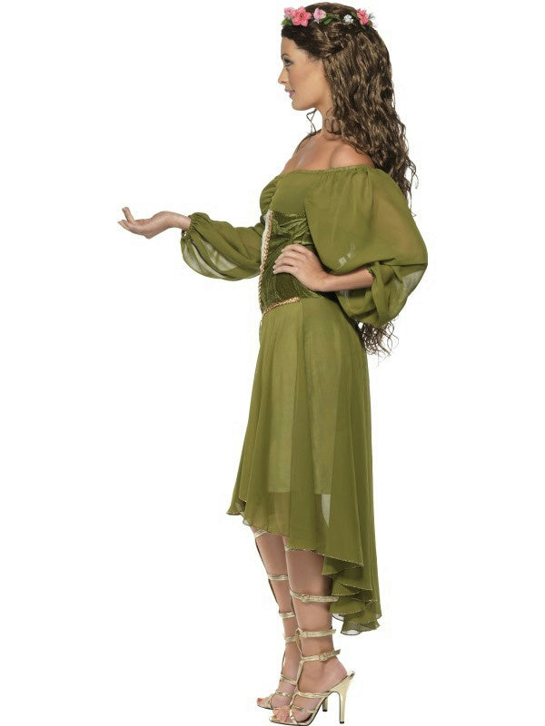 Tales of Old England Fair Maiden Sexy Dress and Flower Halo Costume Medium 10-12